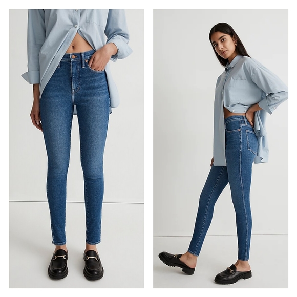 Madewell 10" High Rise Skinny Jeans In Eardly Wash NWT Size 32 - Picture 1 of 12